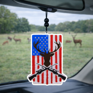 american flag with deer head original