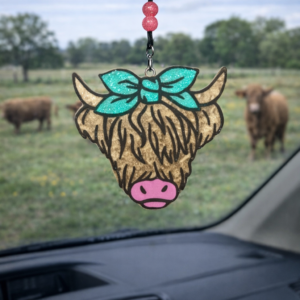 highland cow with bow original